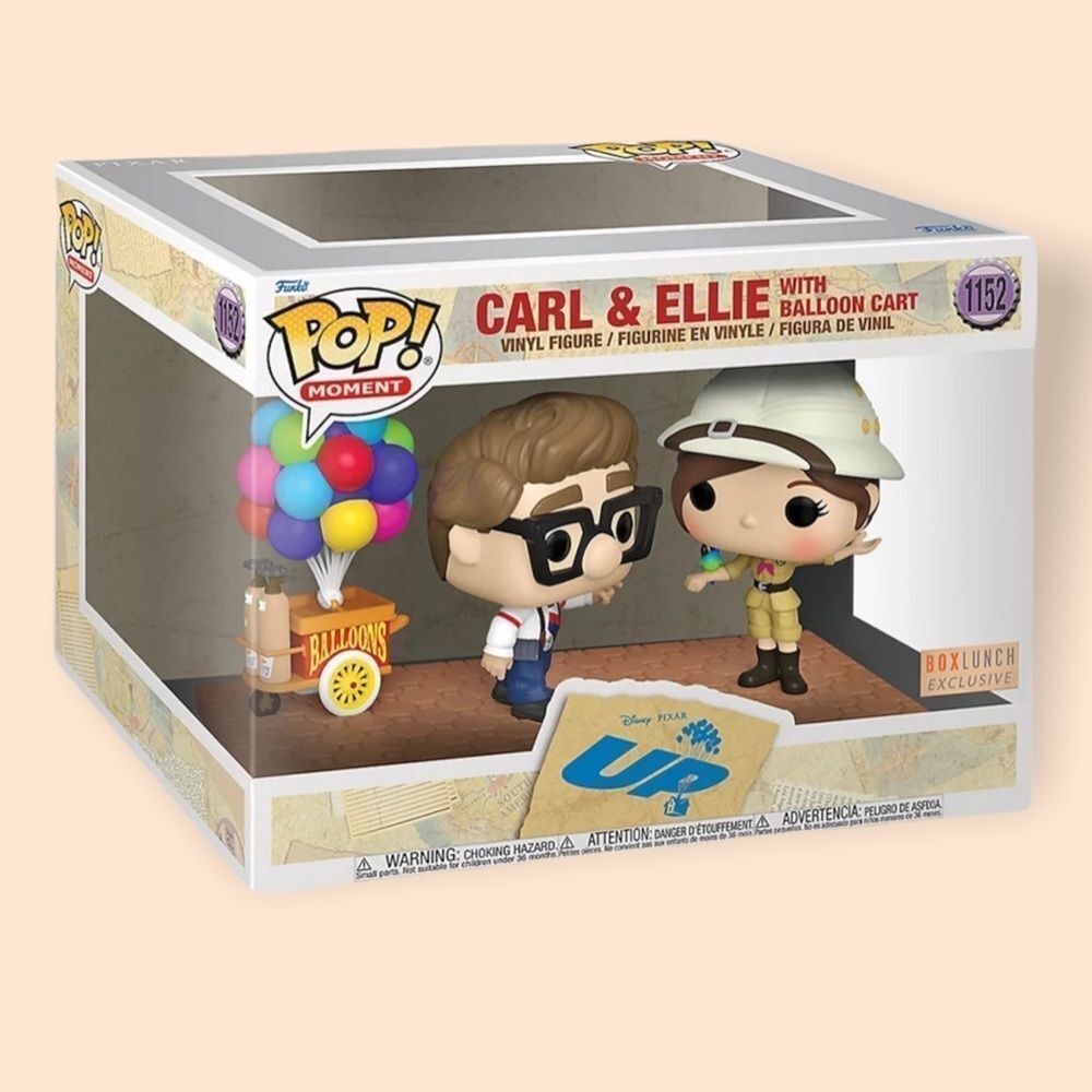 - 𝅺FUNKO Pop Moment Disney UP Carl & Ellie with Balloon cart #1152